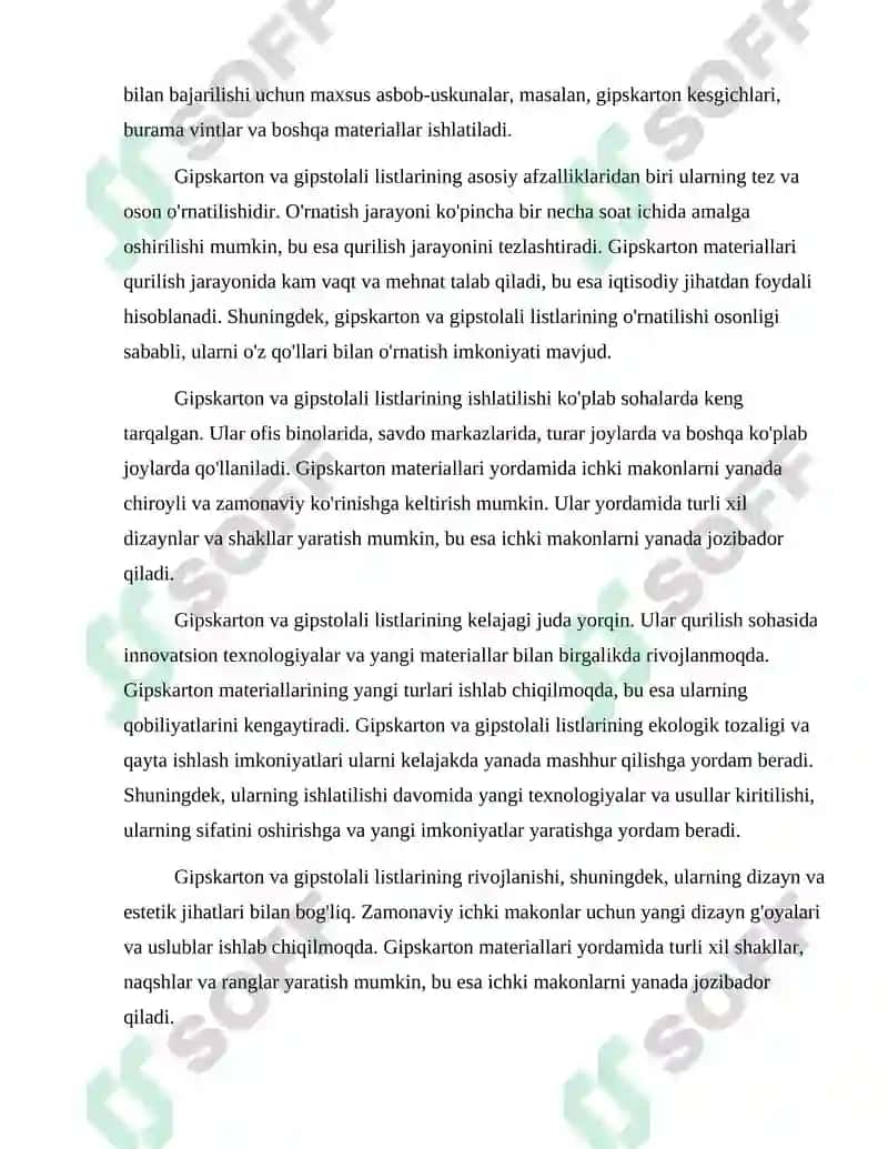 Gipskarton va gipstolali listlar 4