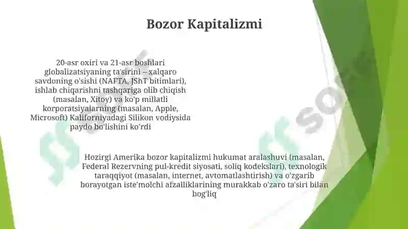 Iqtisodiy tizimlar amerikada 4