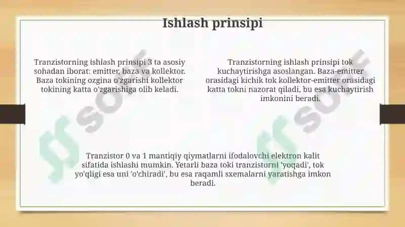 Tranzistorlartuzulishi,ishlashpirinsipi,ulanishsxemalari 4