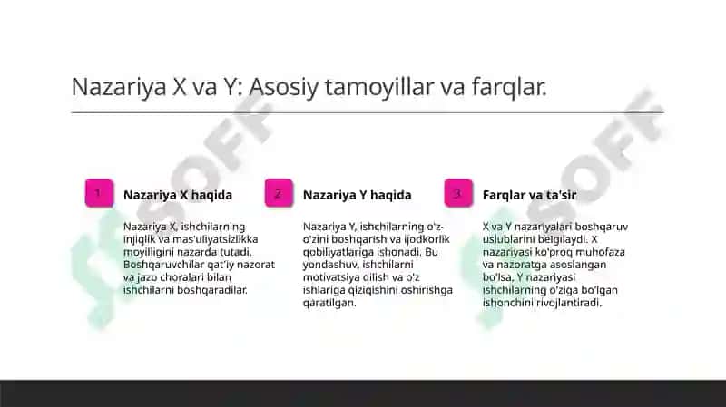 D Makgregorning X va Y nazariyasi 4