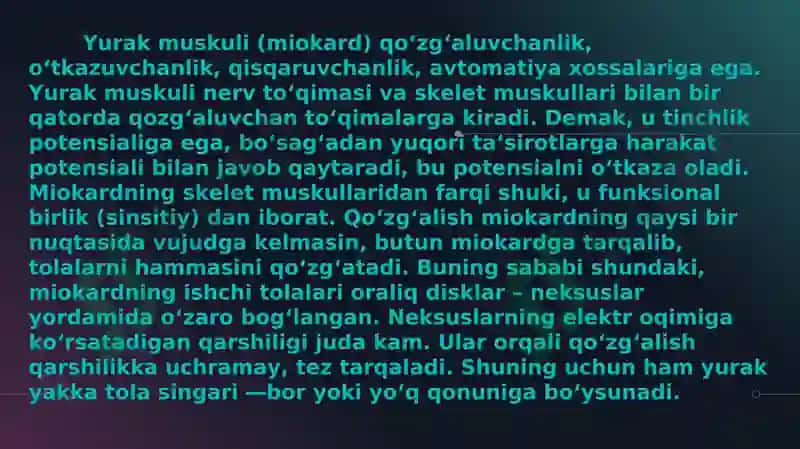 QON AYLANISHI. YURAK MUSKULLARI 4