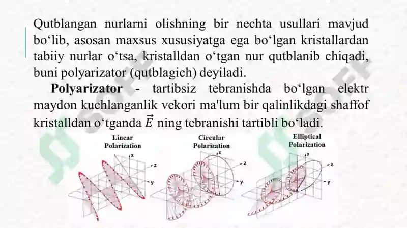 Yorug‘likning qutblanishi 4