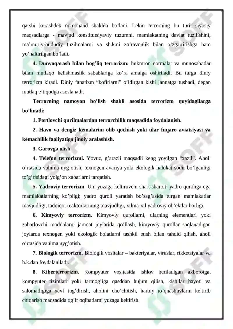 Terrorizm va aholi muhofazasi 4