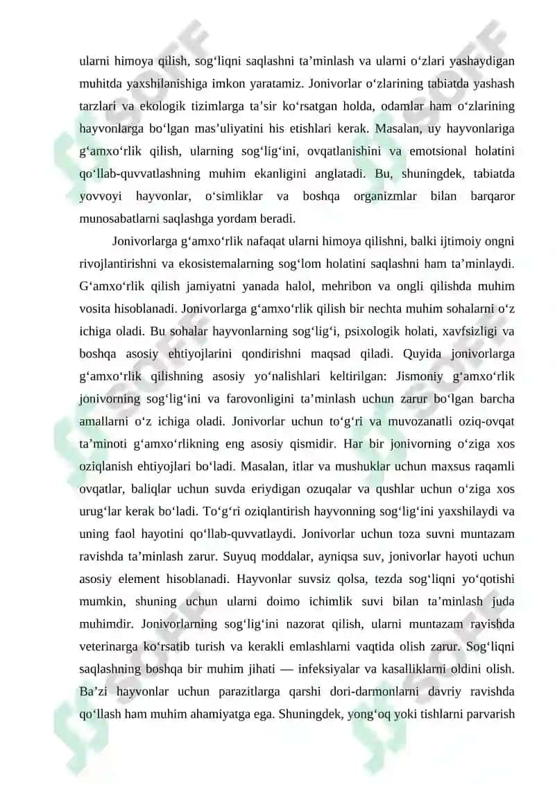 Jonivorlarga gʻamxoʻrlik qilish 4