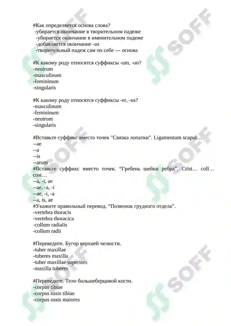 Латинский летний семестр тест 4