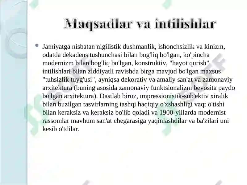 20-asr tasviriy sanʼatining asosiy yoʻnalishlari 4