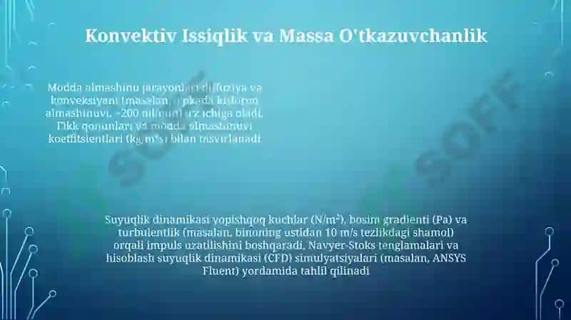 Gidrodinamik jarayonlar.Massaalmashinuv jarayonlari 4