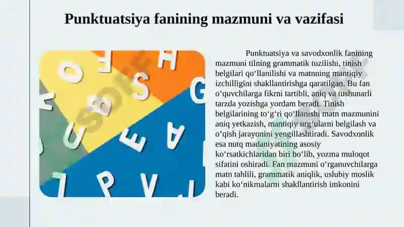 Punktuatsiya va Savodxonlik Fanining O‘rganish Metodlari 4