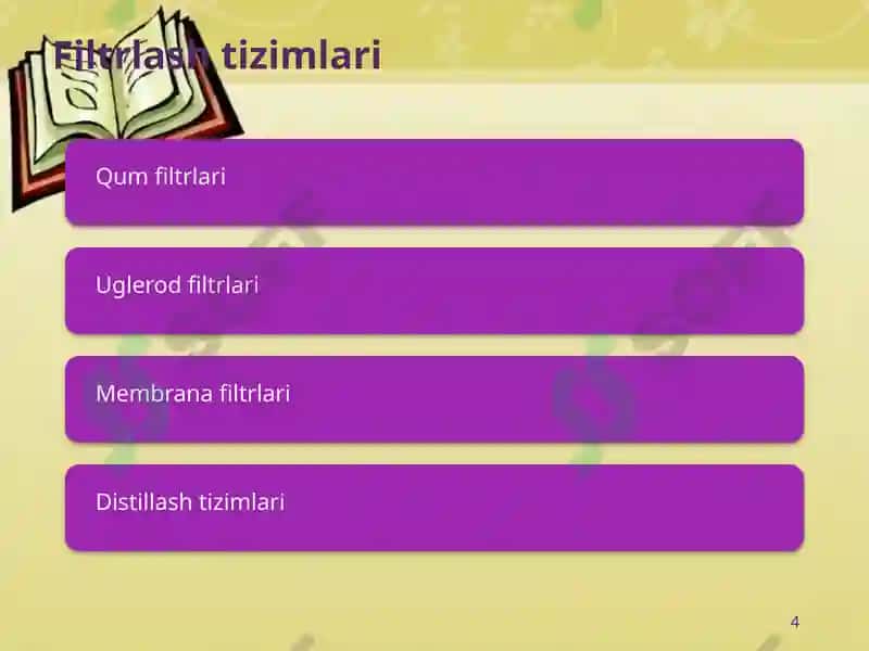 Ichimlik suvining sifatini yaxshilash 4
