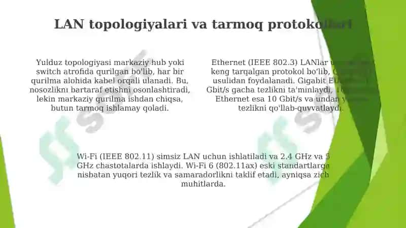 Lokal tarmoqlar (LAN) va ularning qurilish usullari 4