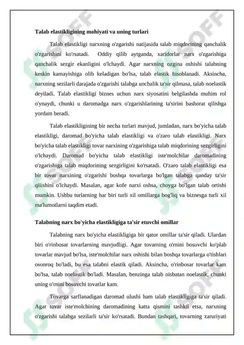 Talab va taklif elastikligi 4