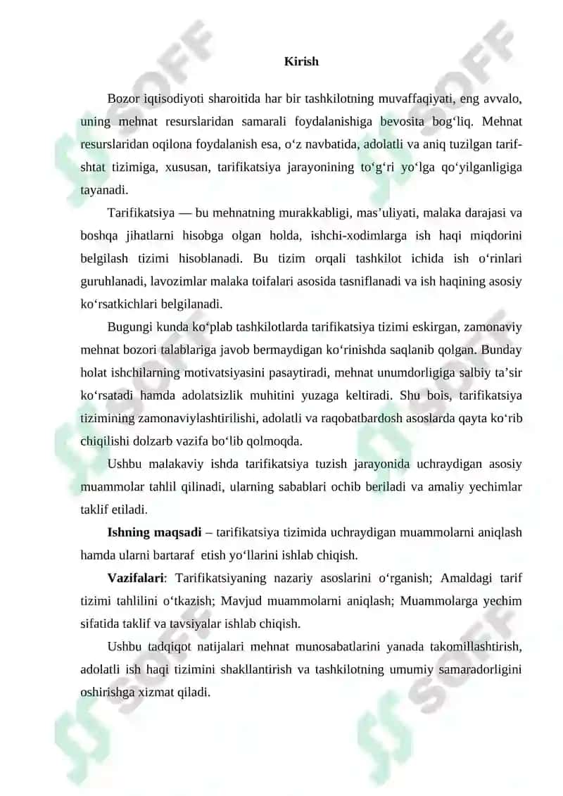 O‘quv jarayonini tashkil etishda muhim sanalgan tarifikatsiya. 4