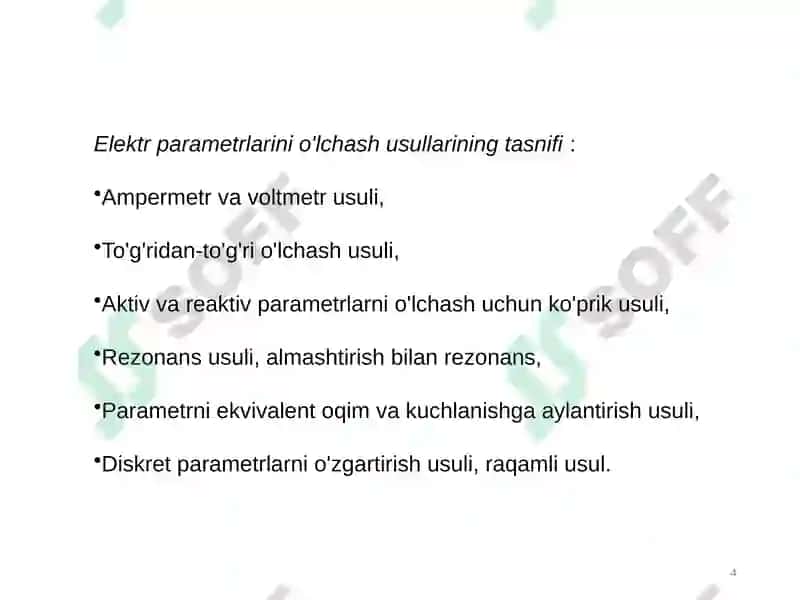 Elektr kattaliklarini o'lchash 4