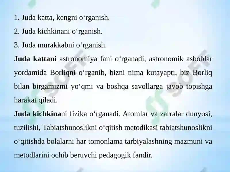 Tabiatshunoslikni o‘qitish metodikasi 4
