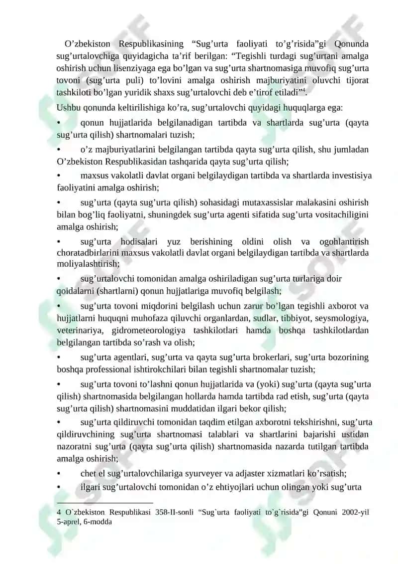Sug’urta faoliyatining nazariy-huquqiy asoslari 4