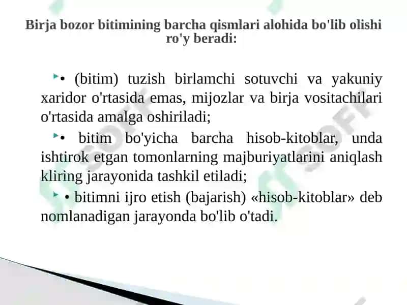 Birja bozorida kliring va hisob-kitoblar 4