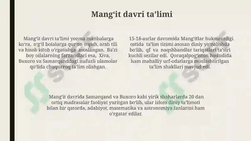 Mangʻit davri meʼmorchiligi 4