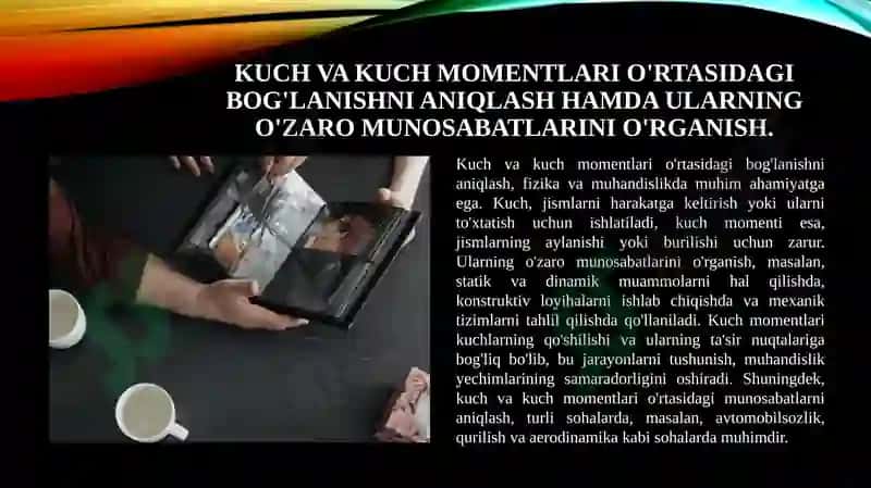 Uch sharnirli ramalarning kuch ta'sirini o'rganish 4