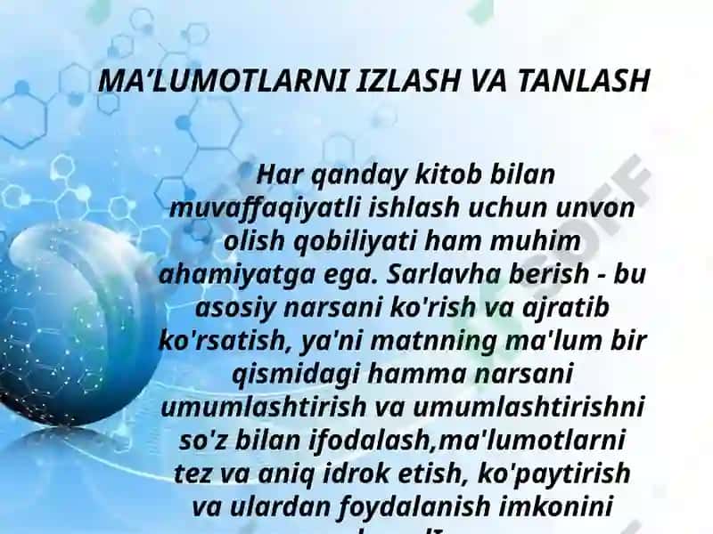 SOFT SKILLS – AXBOROTNI TRANSFORMATSIYALASHTIRISH 4