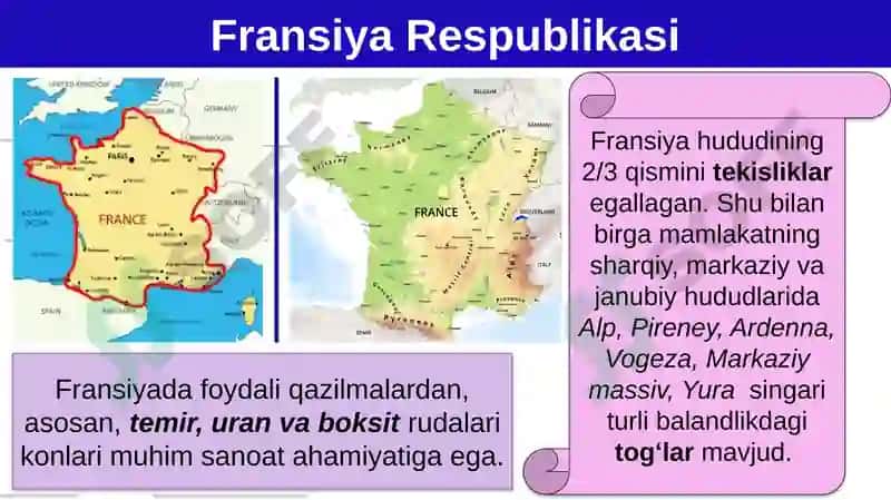 Fransiya Respublikasi 9-sinf GEOGRAFIYA 4