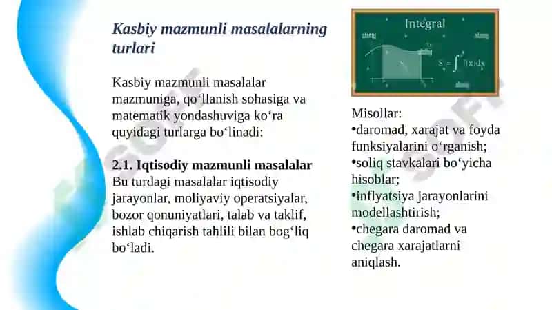 Kasbiy Mazmunli Masala va uning turlari 4