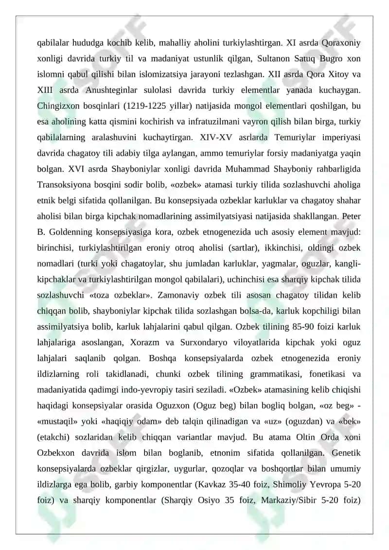 Ozbeklarning etnogenezi va etnik tarix muammolari 4
