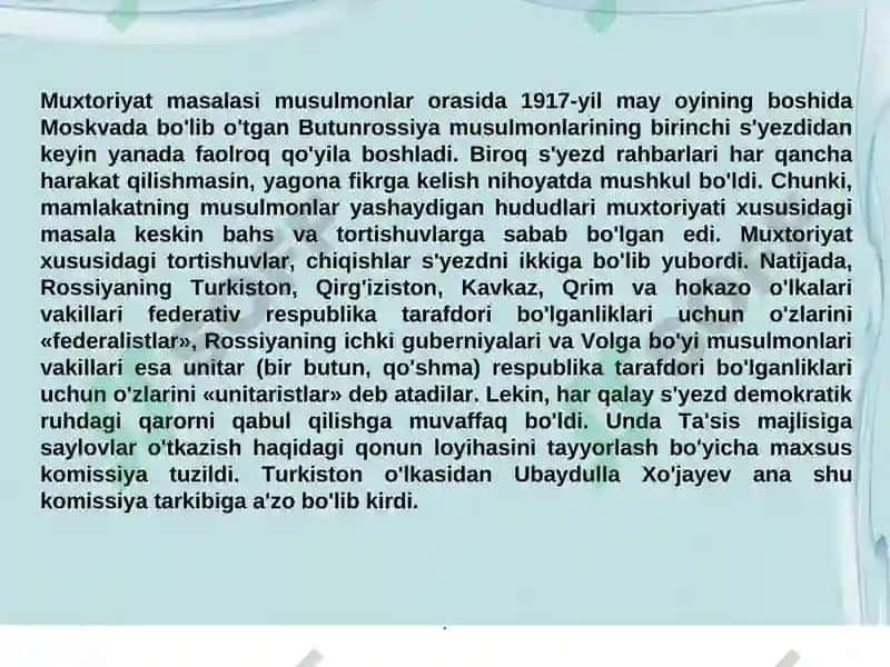 Turkiston muxtoriyatining tashkil topishi 4