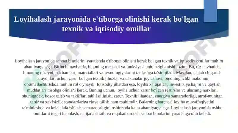 Sanoat Binolarining Tasnifi va Loyihalash Asoslari 4
