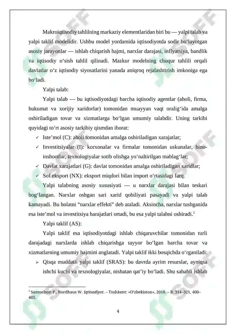 YALPI TALAB VA YALPI TAKLIF MODELI 4