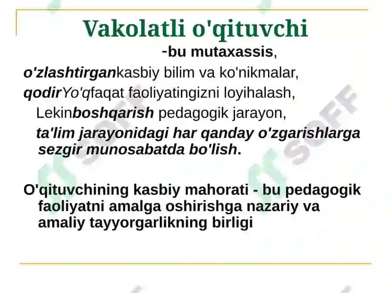 O'qituvchilik kasbi va uning kasbiy kompetensiyalari 4