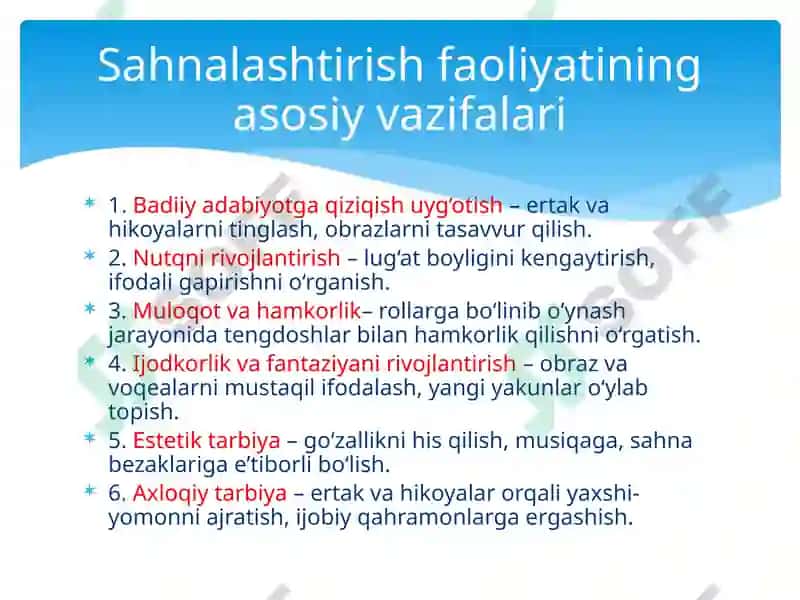 Sahnalashtirish faoliyati 4