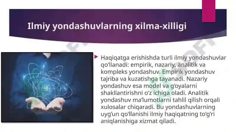 Ilmiy boʻlimda xaqiqat asosiy yondashuvlar 4