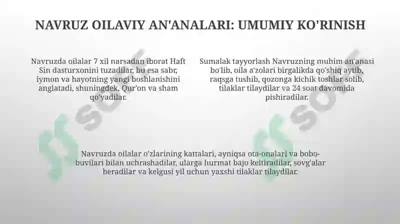 Navro'z bayrami an'analari Oilaviy marosimlar tadriji 4