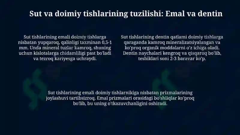 Sut va doimiy tishlar 4