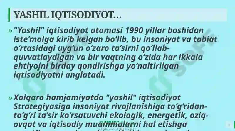 YASHIL IQTISODIY O’SISH 4