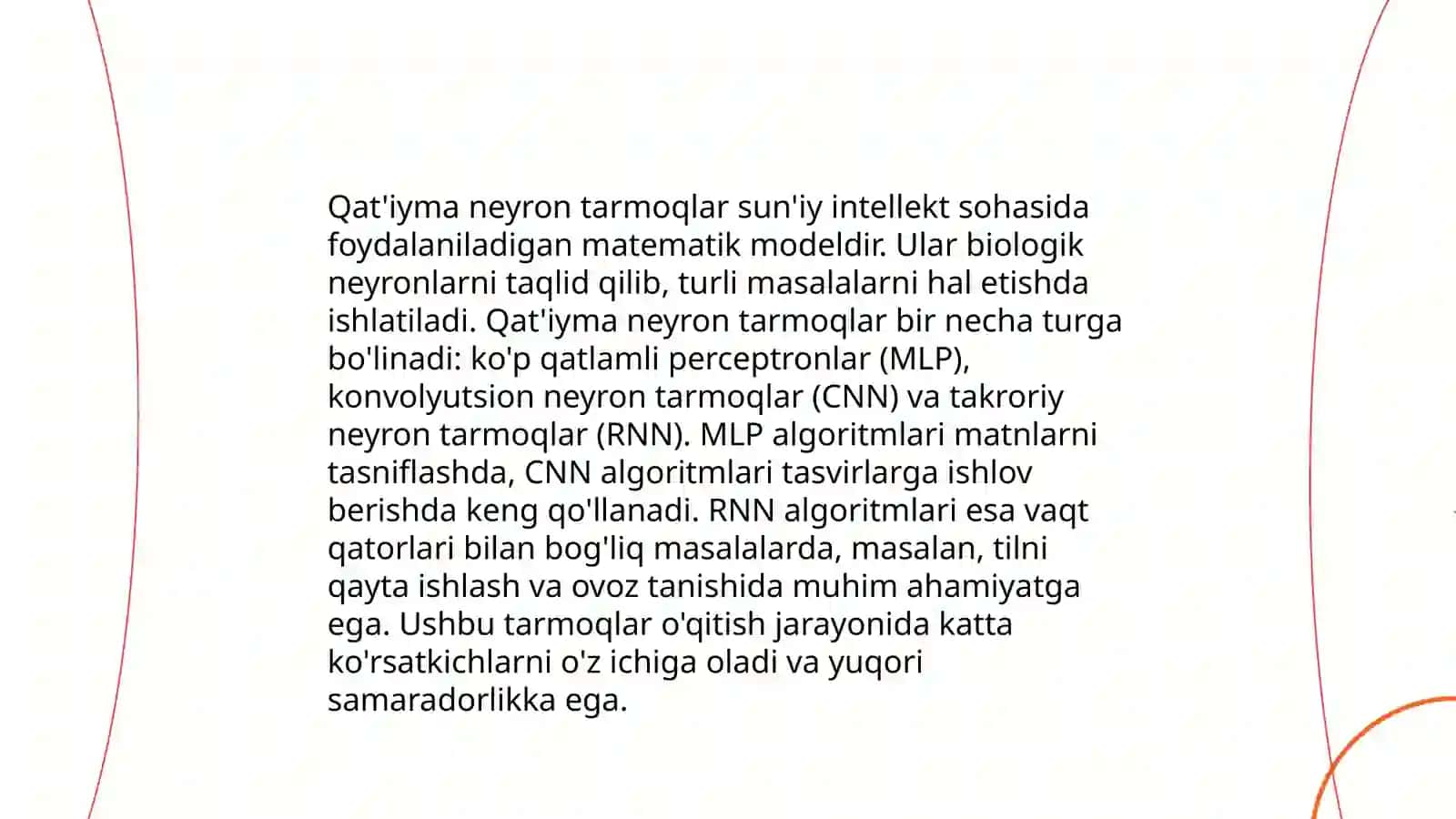 Qat’iymas neyron to’rlar 4