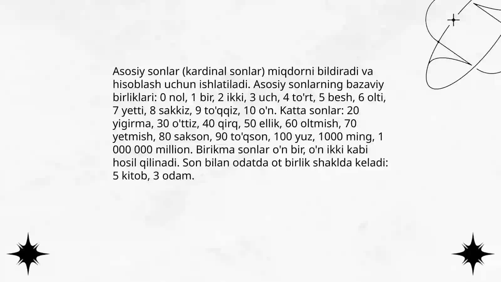 Ona tilida Hisob so'zlari 4