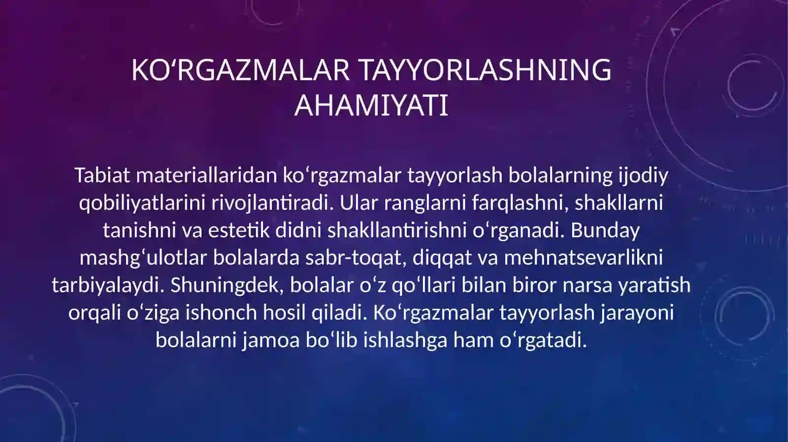 Tabiat materiallaridan ko‘rgazmalar tayyorlash 4