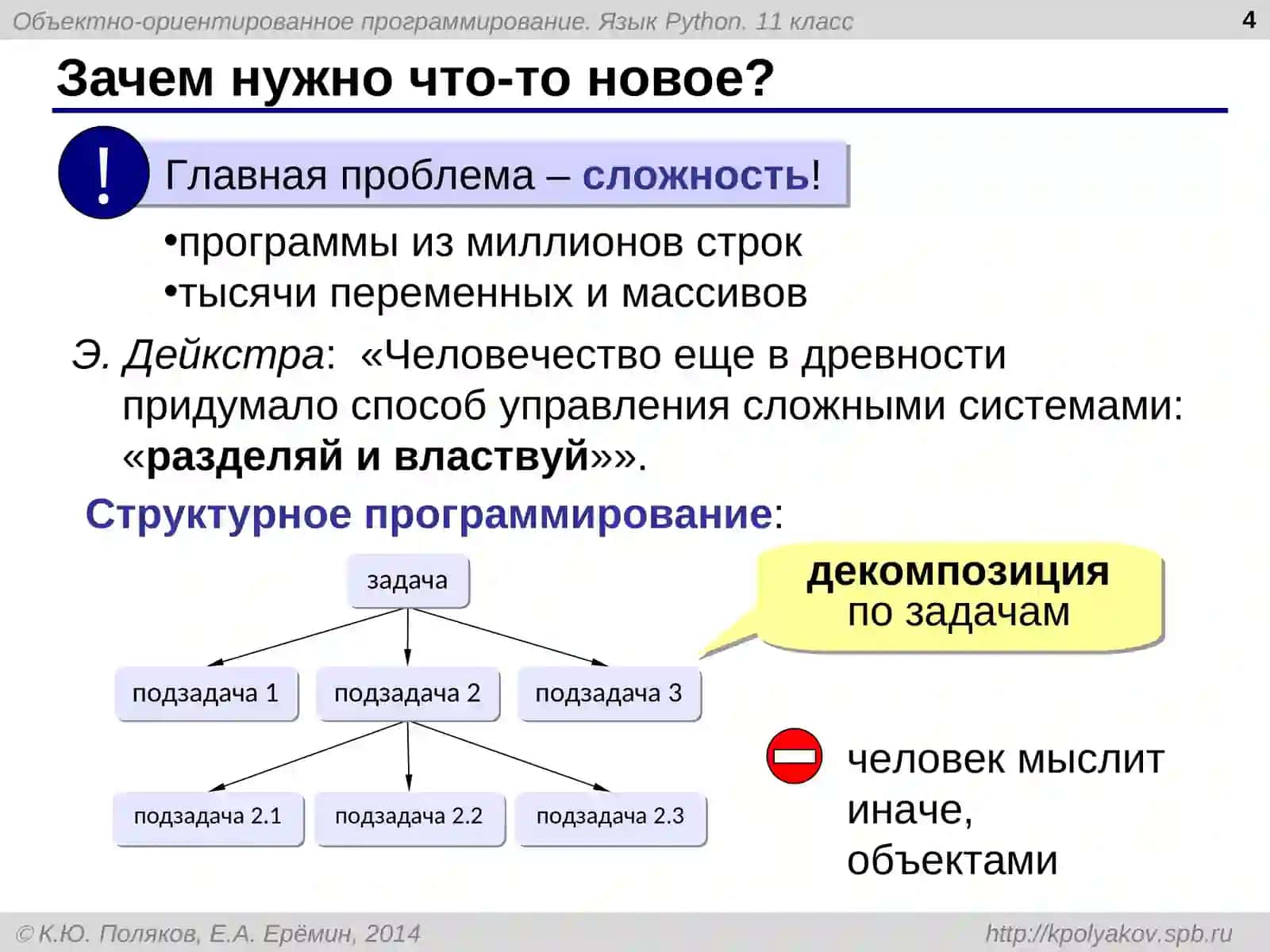 Объектно-ориентированное программирование.ЯзыкPython 4