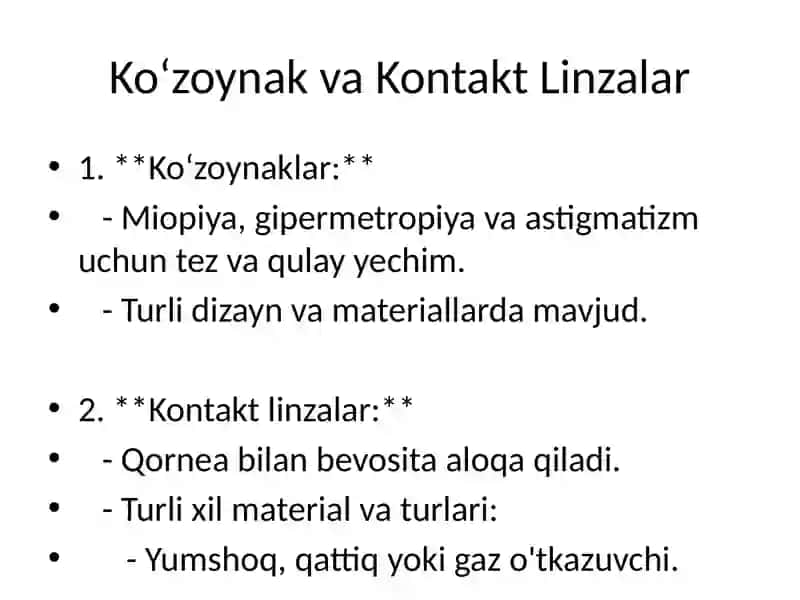 Refraksiyani Zamonaviy Korreksiyalash va Davolash Usullari 4