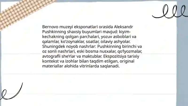 Bernovodagi Aleksandr Sergeyevich Pushkin muzeyi 4