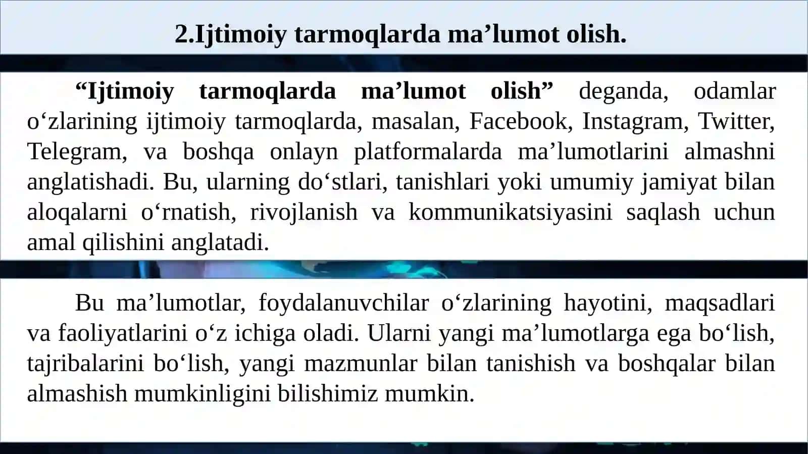 Ijtimoiy tarmoqlarda ma’lumot olish 4