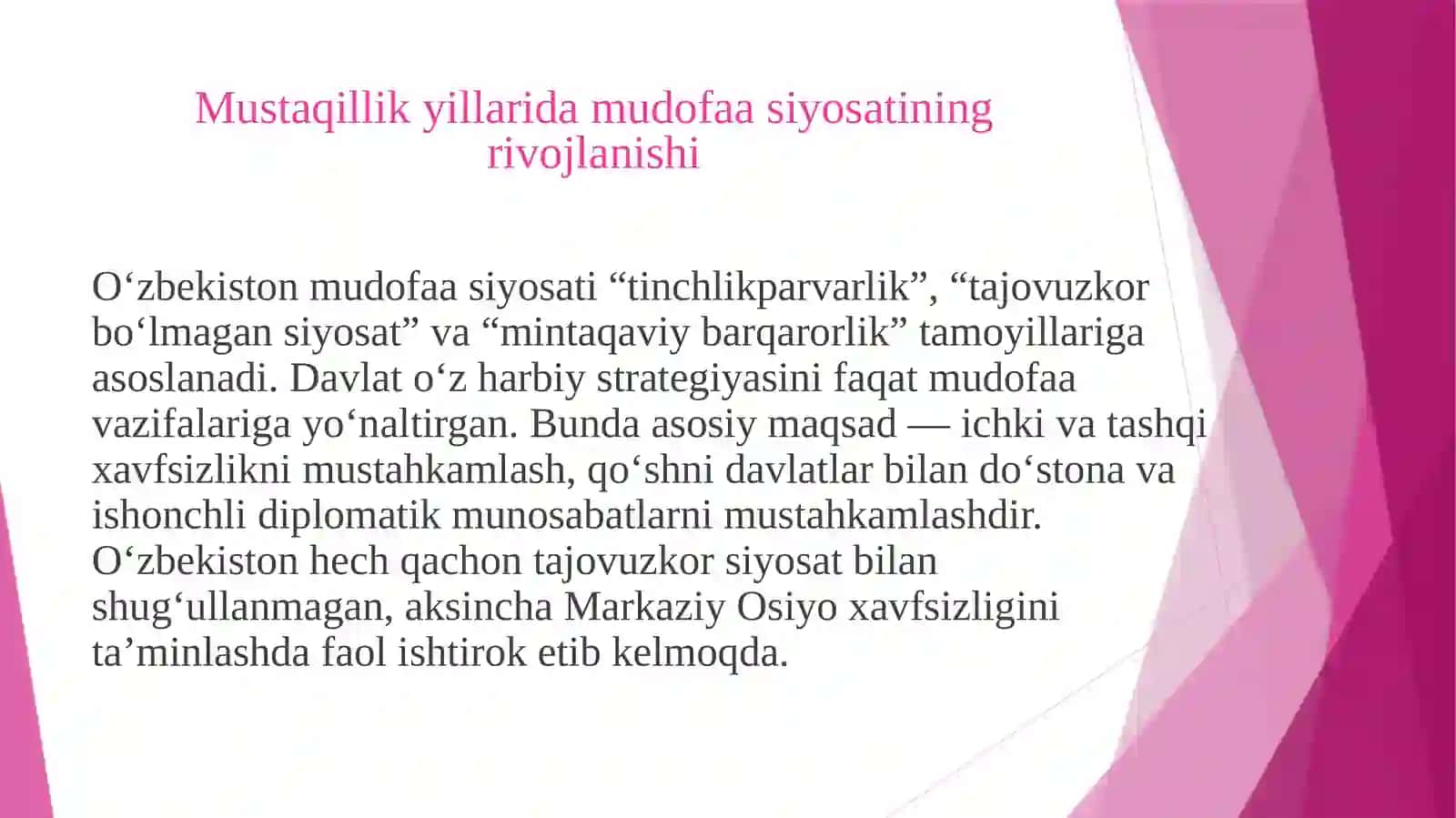 O'zbekiston respublikasi mudofa vazirligi 4