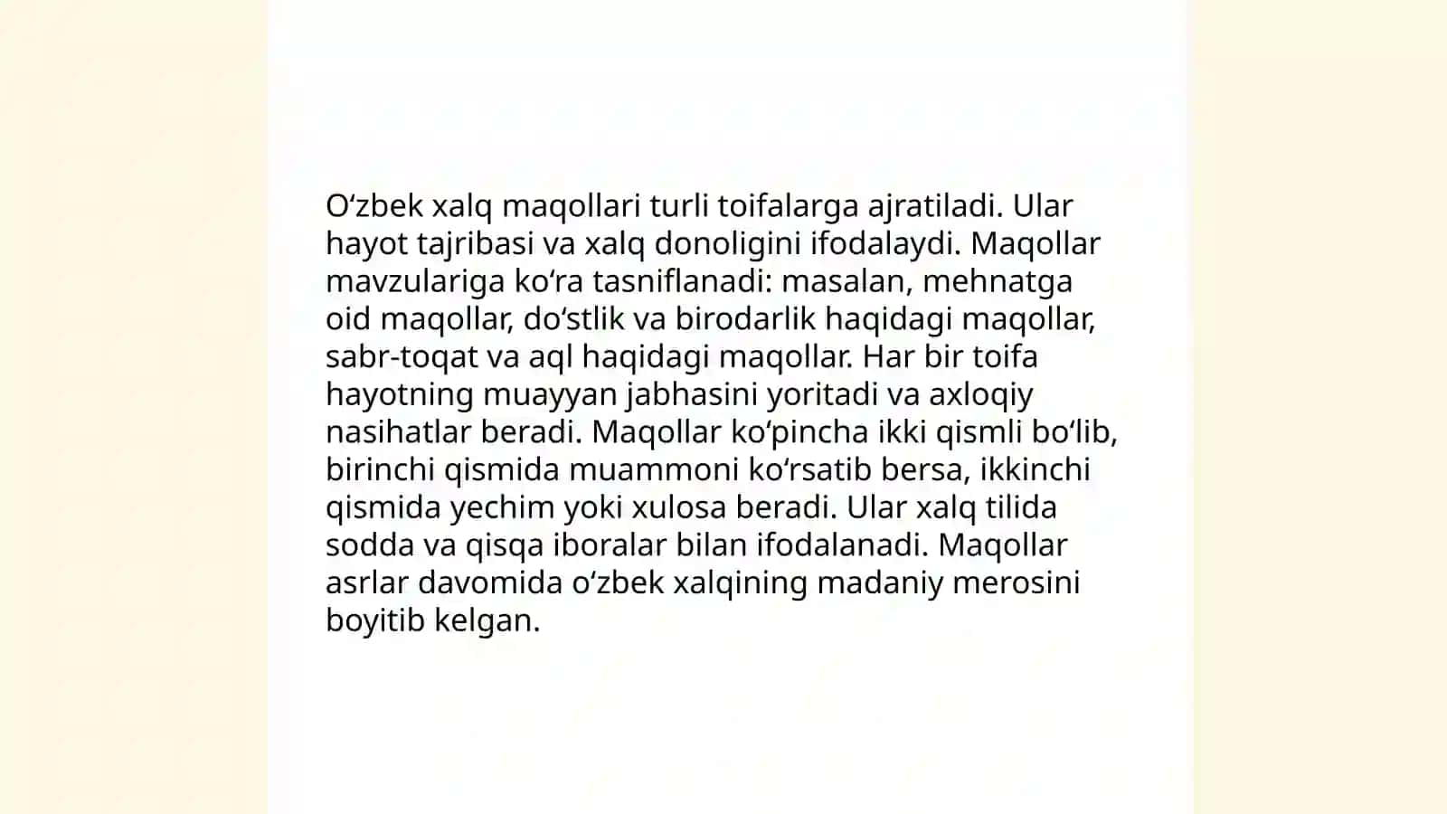 Gulxaniyning "Zarbulmasal" asarida maqolalar tavsifi 4