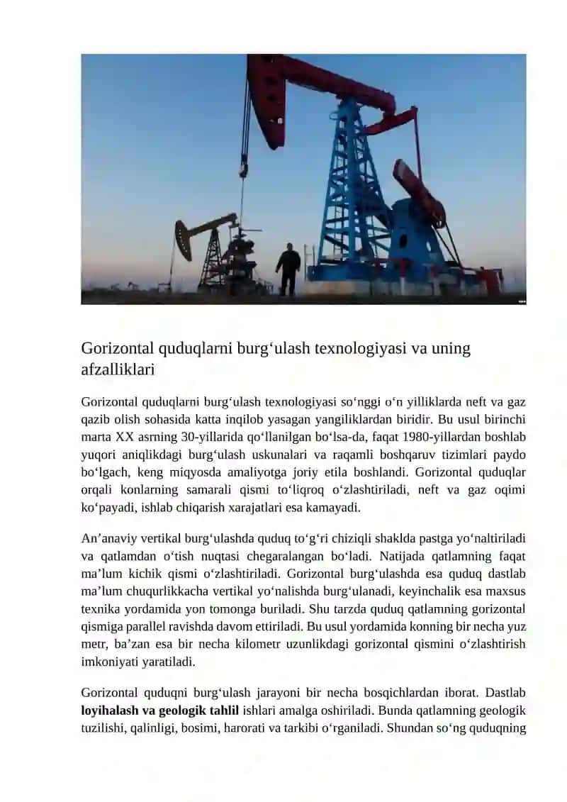 Gorizontal quduqlarni burg‘ulash texnologiyasi 4