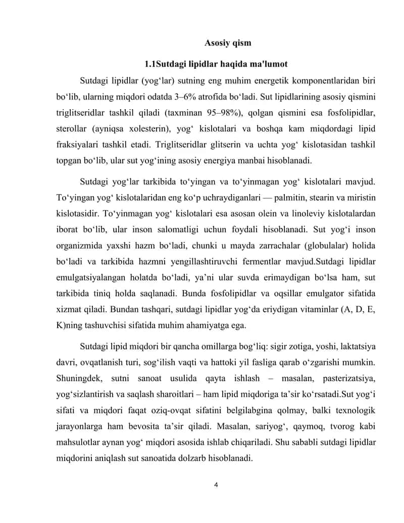 Sut tarkibidagi lipidlarni  aniqlash 4