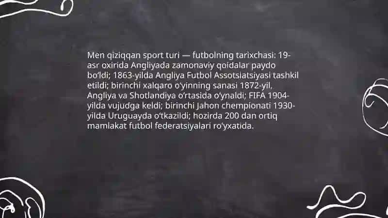 Men qiziqqan sport turi boʻyicha 4