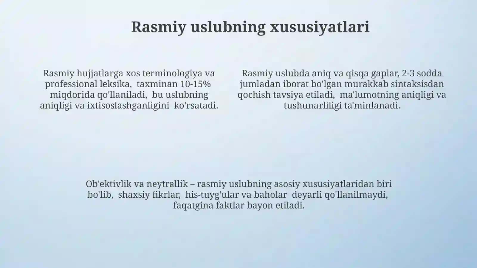 Rasmiy uslub tavsifi 4