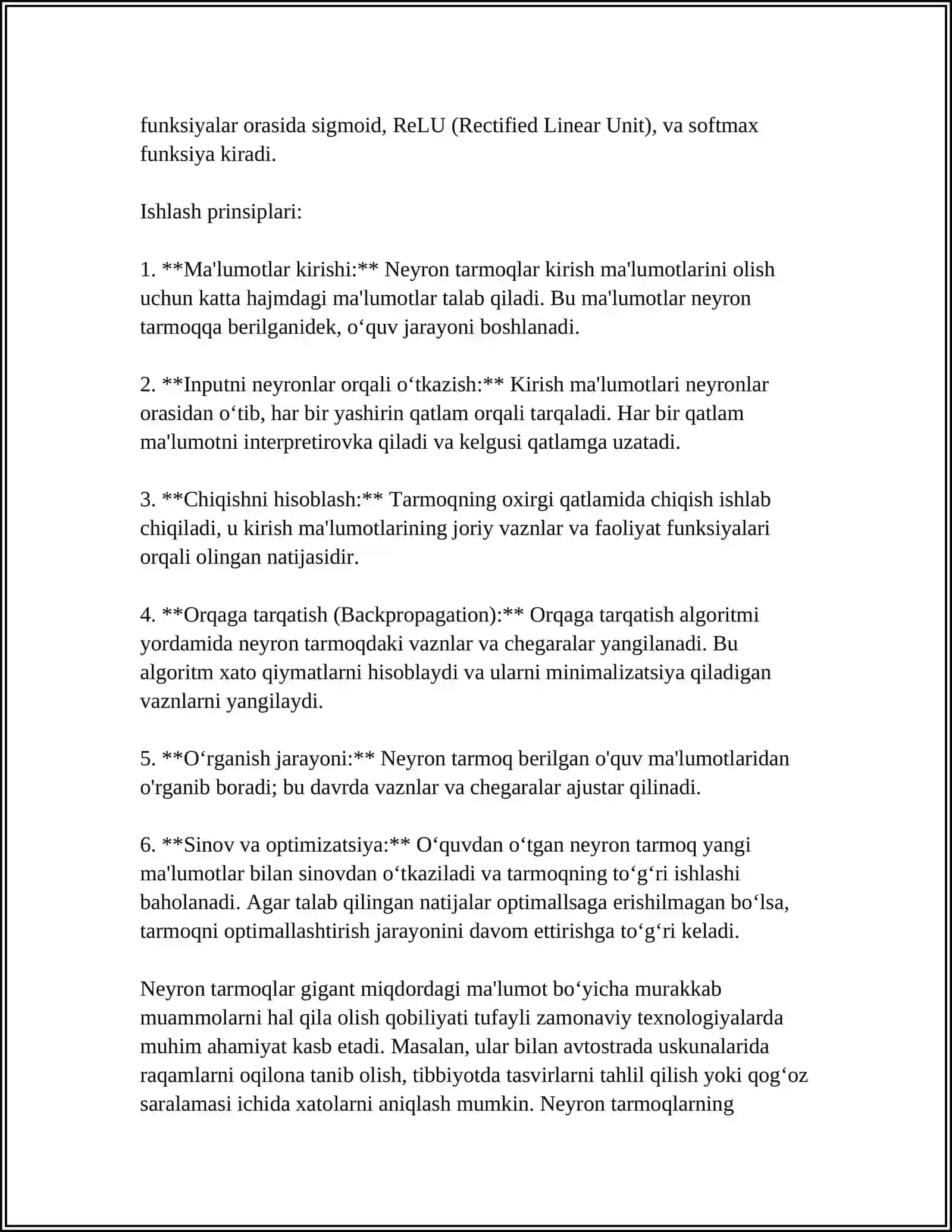 ODAM KASALLIKLARINI NEYRON TARMOQLARI YORDAMIDA DIAGNOSTIKA QILISH 4