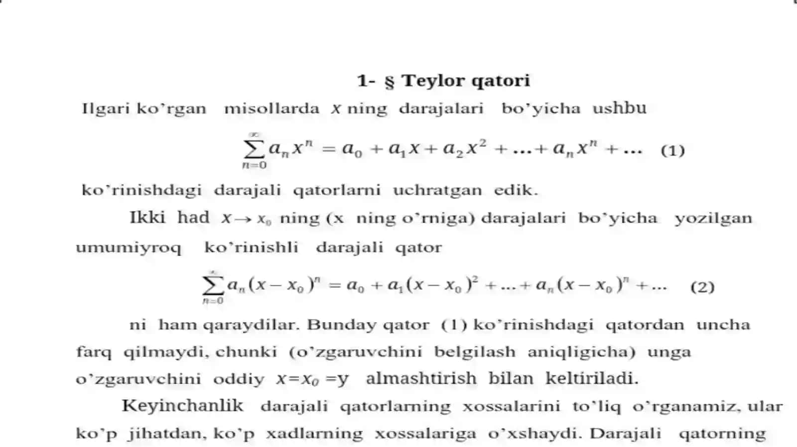 Funksiyalarni daraja liqatorga yo'yish 4